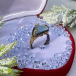Vergoldeter Silberring mit Aquamarin