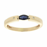 Goldener Ring mit Saphir und Diamanten