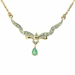 Goldenes Collier mit Smaragd und Diamanten