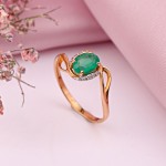 Goldring mit Diamanten & Chrysopras