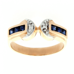 Goldener Ring mit Saphiren und Brillanten