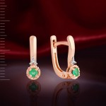 Ohrringe mit Diamanten, Smaragd Gold 585